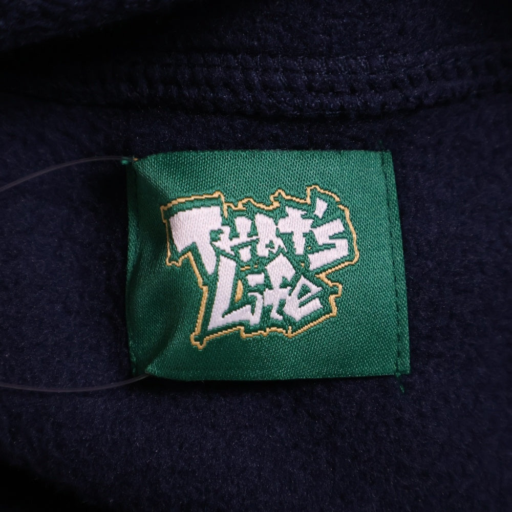 That's life(ザッツライフ) フロント刺繍 ハーフジップフリーススウェットトレーナー ネイビー TF-2453