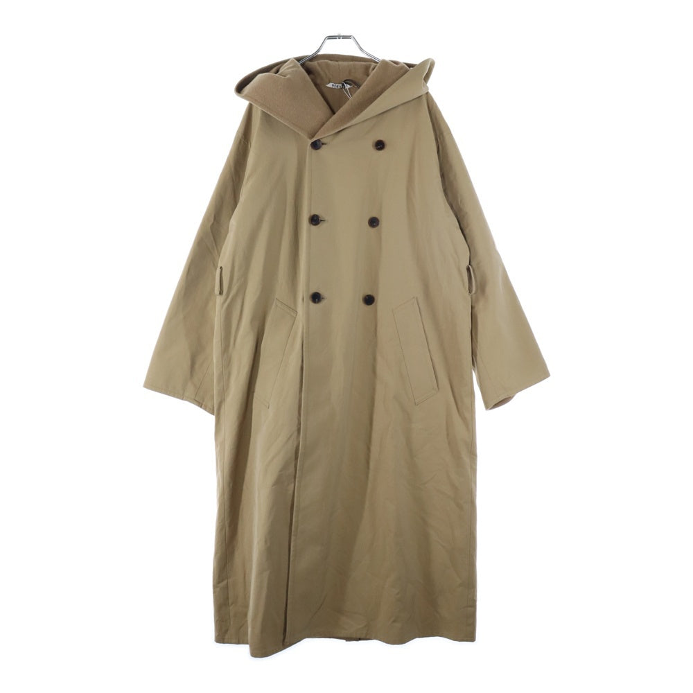 AURALEE(オーラリー) 22AW FINX HARD TWIST GABARDINE HOODED DOUBLE COAT フィンクス ハード トゥウィスト ギャバジン フーデッド ダブルトレンチコート レディース A22AC03FB