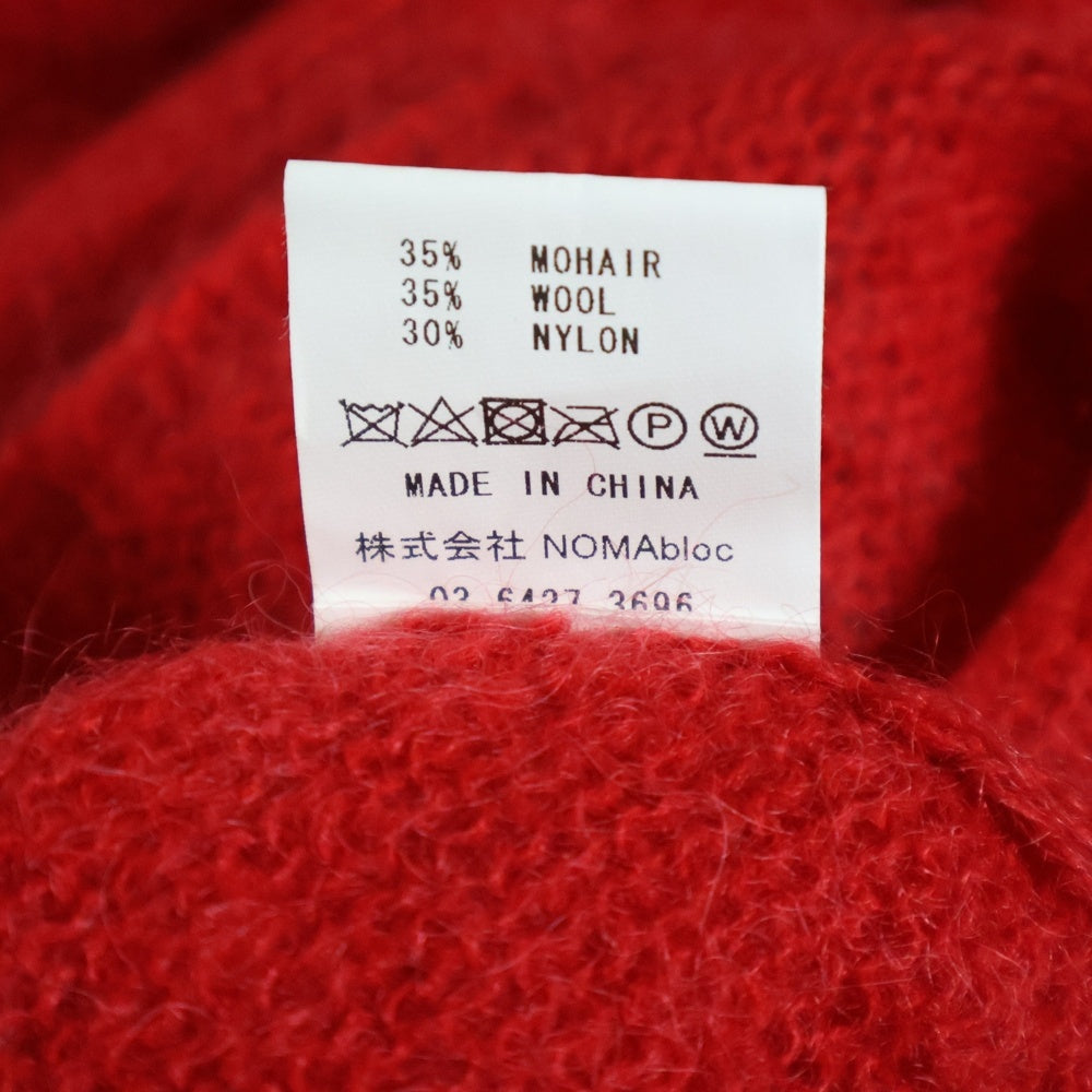 NOMA t.d.(ノーマティーディー) NOMA t.d. ノーマティーディー MOHAIR CREW NECK SWEATER モヘア クルーネック ニット スウェットレディース レッド N34-KN02