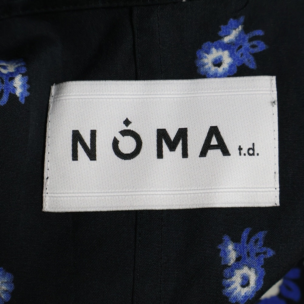 NOMA t.d.(ノーマティーディー) NOMA t.d. ノーマティーディー OPENCOLLAR SHIRT DRESS オープンカラー 総柄 ノースリーブワンピース ドレス レディース ブルー N31-DR02