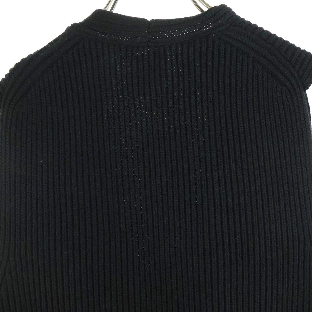 BATONER(バトナ―) SOLID WOOL RIB V NECK BIG VEST ソリッド ウール リブ Vネック ビッグ ベスト ブラック BN-22FL-033