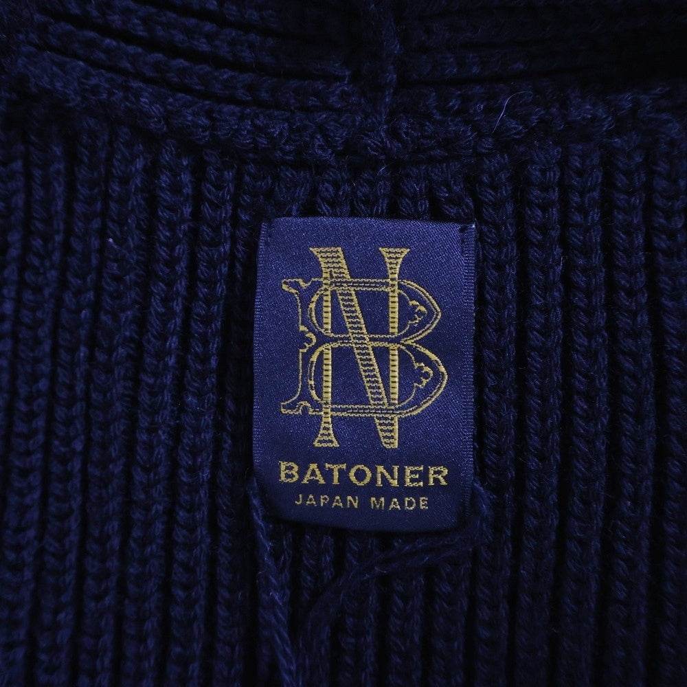 BATONER(バトナ―) SOLID WOOL RIB V NECK BIG VEST ソリッド ウール リブ Vネック ビッグ ベスト ブラック BN-22FL-033