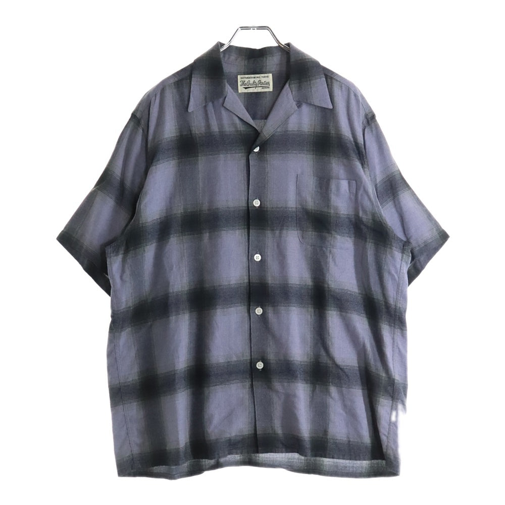 WACKO MARIA(ワコマリア) 23SS OMBRE CHECK OPEN COLLAR SHIRT オンブレチェック オープンカラー 半袖シャツ パープル