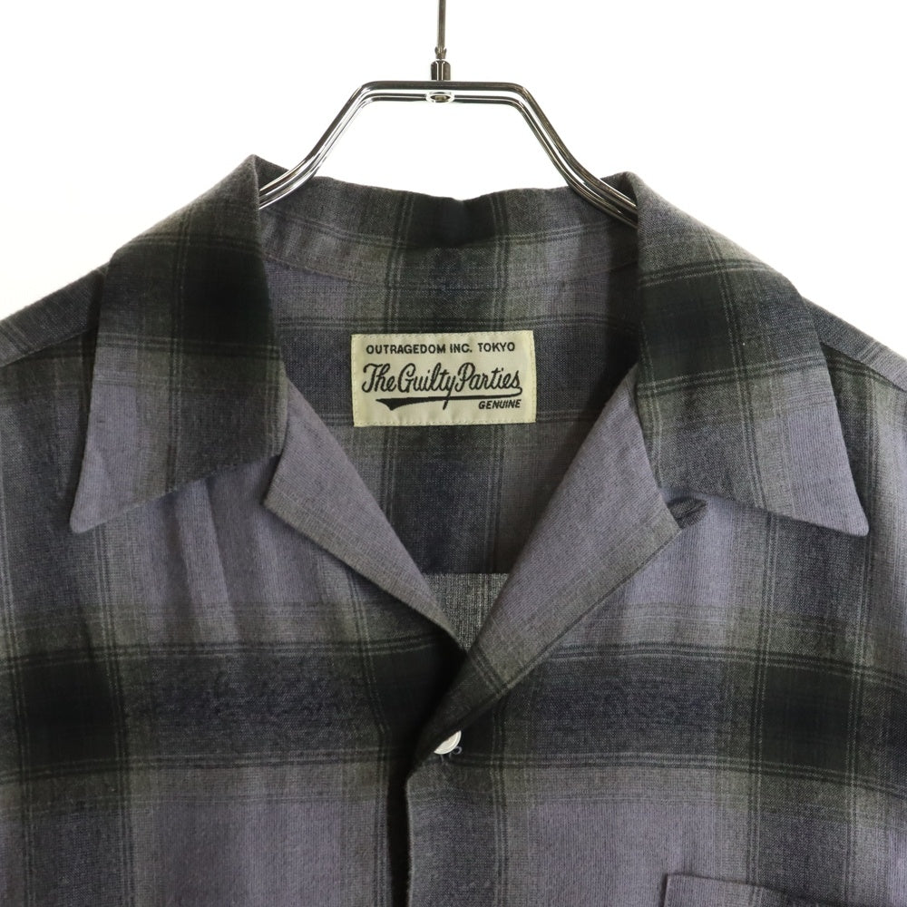 WACKO MARIA(ワコマリア) 23SS OMBRE CHECK OPEN COLLAR SHIRT オンブレチェック オープンカラー 半袖シャツ パープル