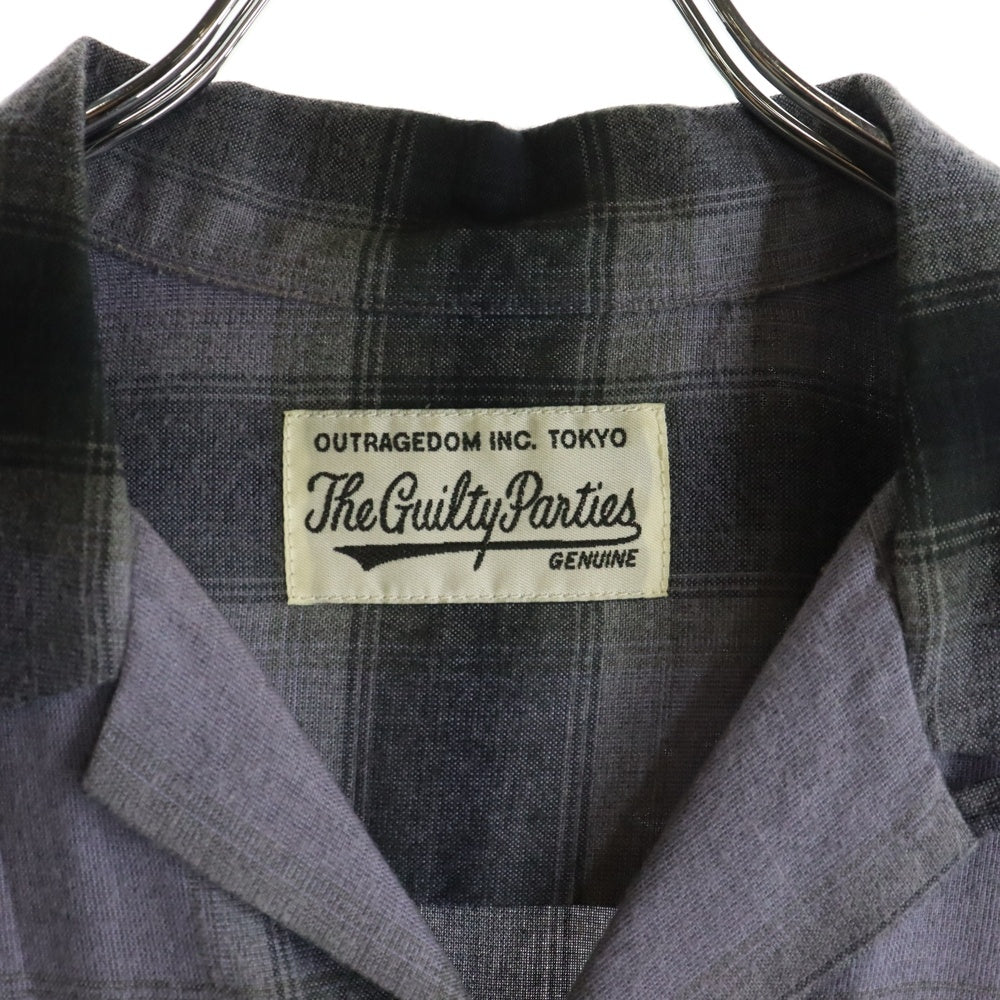 WACKO MARIA(ワコマリア) 23SS OMBRE CHECK OPEN COLLAR SHIRT オンブレチェック オープンカラー 半袖シャツ パープル