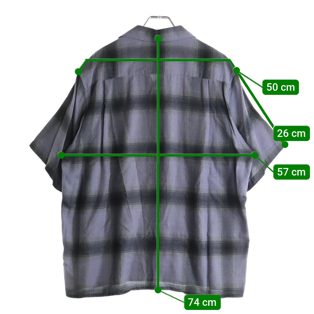 WACKO MARIA(ワコマリア) 23SS OMBRE CHECK OPEN COLLAR SHIRT オンブレチェック オープンカラー 半袖シャツ パープル