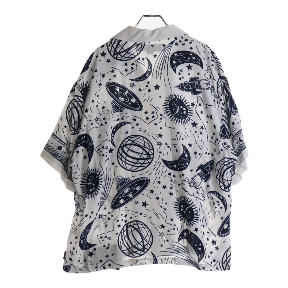 NEIGHBORHOOD(ネイバーフッド) 24SS COSMICK HAWAIIAN SHIRT S/S 宇宙モチーフ オープンカラー 半袖シャツ ホワイト 241TSHN-SHM06