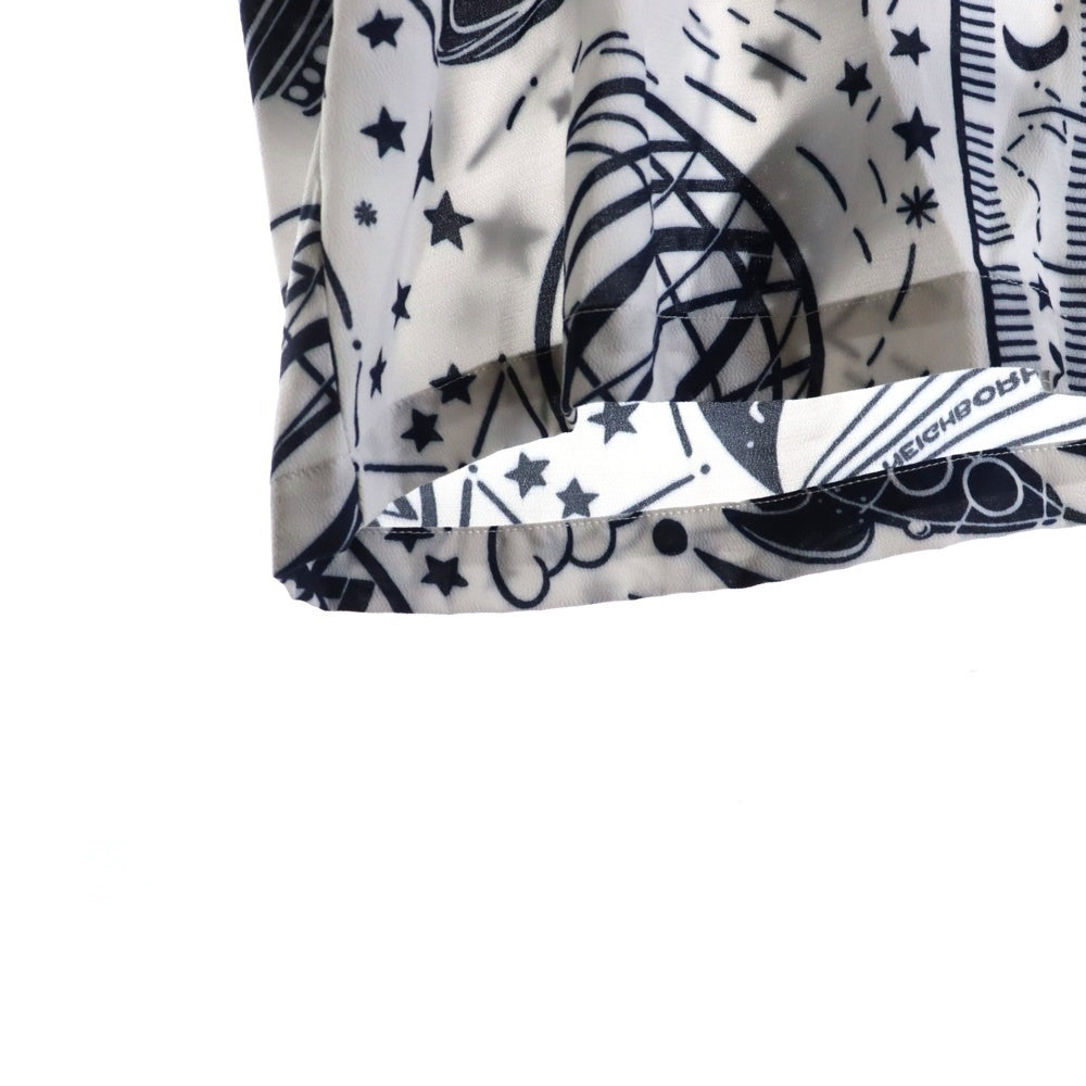 NEIGHBORHOOD(ネイバーフッド) 24SS COSMICK HAWAIIAN SHIRT S/S 宇宙モチーフ オープンカラー 半袖シャツ ホワイト 241TSHN-SHM06