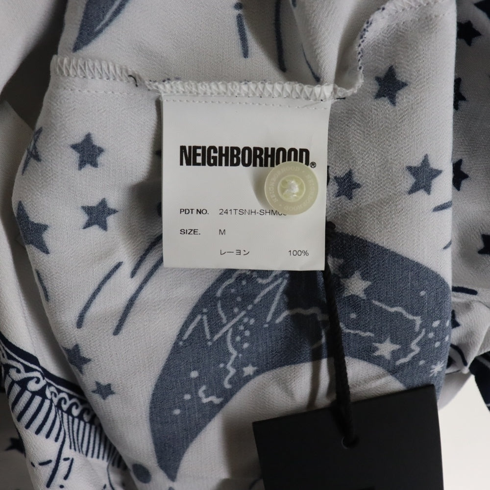 NEIGHBORHOOD(ネイバーフッド) 24SS COSMICK HAWAIIAN SHIRT S/S 宇宙モチーフ オープンカラー 半袖シャツ ホワイト 241TSHN-SHM06