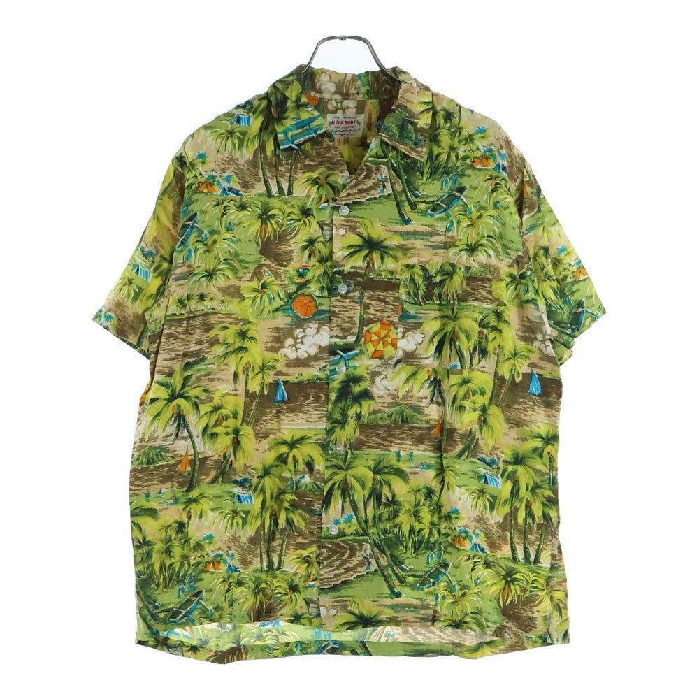 VINTAGE(ヴィンテージ) 60S VINTAGE ALOHA SHIRTS HAND SCREENED 日本製 レーヨン 総柄 半袖ハワイアンシャツ アロハシャツ マルチカラー