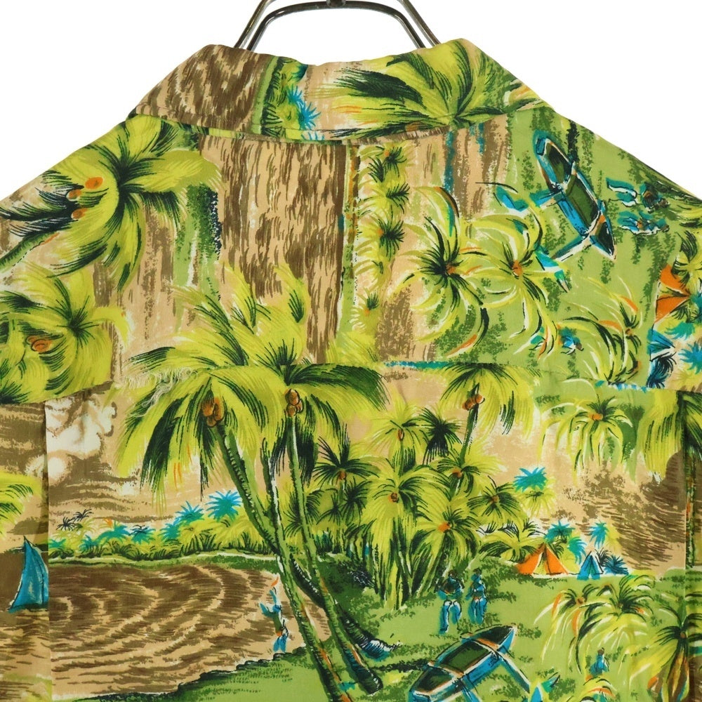 VINTAGE(ヴィンテージ) 60S VINTAGE ALOHA SHIRTS HAND SCREENED 日本製 レーヨン 総柄 半袖ハワイアンシャツ アロハシャツ マルチカラー