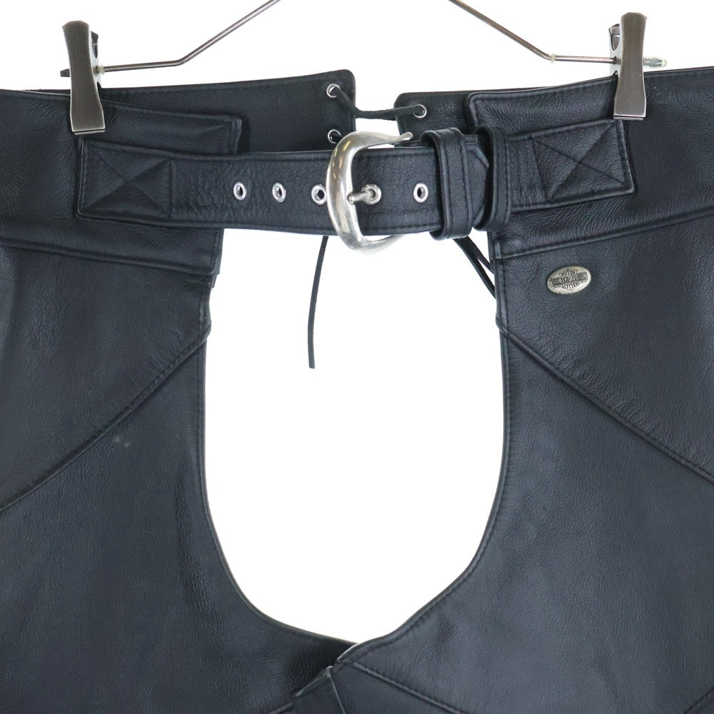 HARLEY DAVIDSON(ハーレーダビッドソン) シルバーバックル レザーチャップス バイカーパンツ ブラック