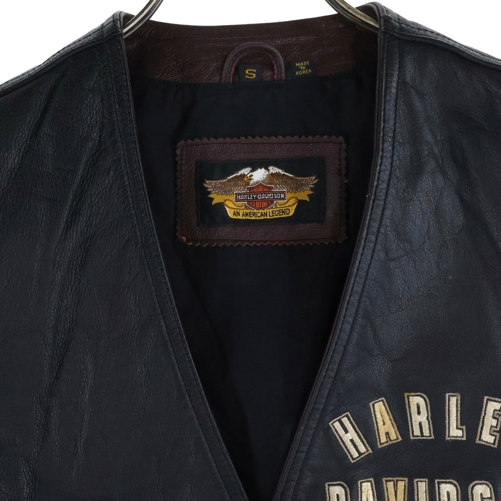 HARLEY DAVIDSON(ハーレーダビッドソン) 95th Year Anniversary 95周年記念 レザー バイカーベスト ジャケット ブラック/バーガンディ