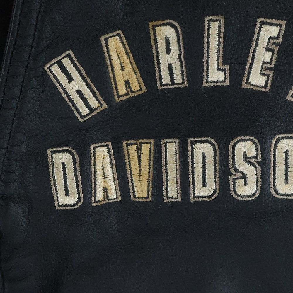 HARLEY DAVIDSON(ハーレーダビッドソン) 95th Year Anniversary 95周年記念 レザー バイカーベスト ジャケット ブラック/バーガンディ