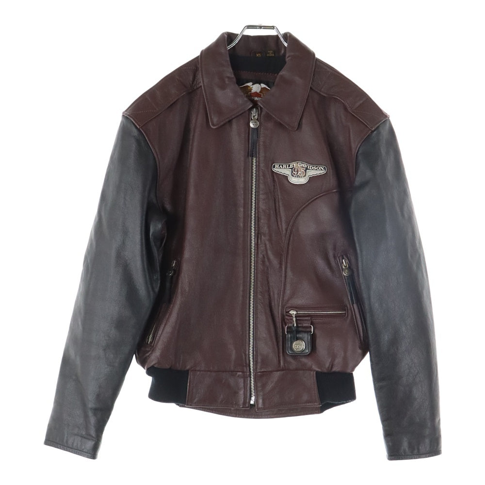 HARLEY DAVIDSON(ハーレーダビッドソン) 95th Year Anniversary 95周年記念 レザーボンバージャケット ブラック/バーガンディ