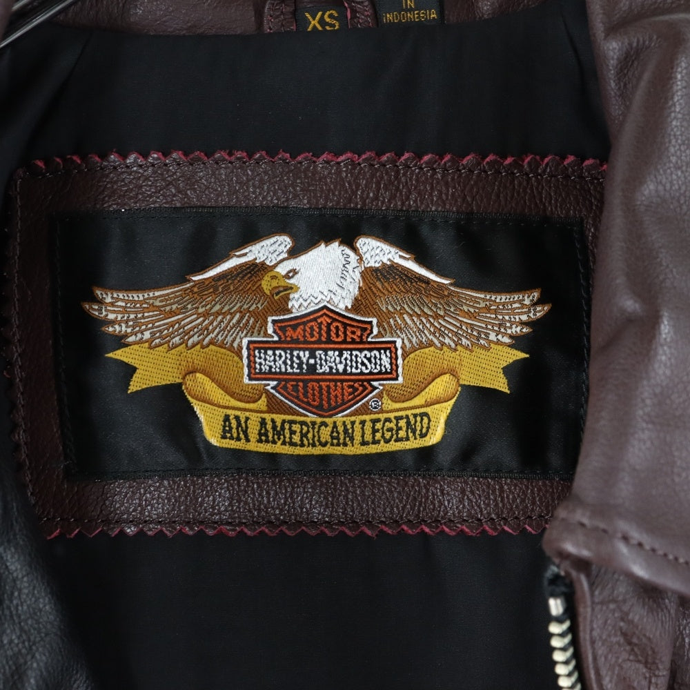 HARLEY DAVIDSON(ハーレーダビッドソン) 95th Year Anniversary 95周年記念 レザーボンバージャケット ブラック/バーガンディ