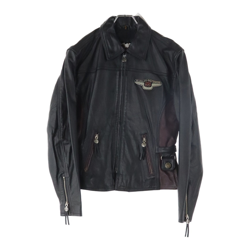 HARLEY DAVIDSON(ハーレーダビッドソン) 95th Year Anniversary 95周年記念 シングルライダース レザージャケット ブラック/バーガンディ