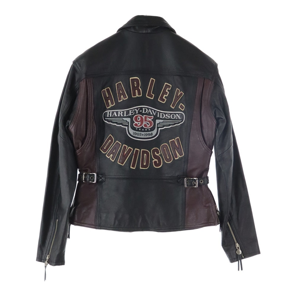 HARLEY DAVIDSON(ハーレーダビッドソン) 95th Year Anniversary 95周年記念 シングルライダース レザージャケット ブラック/バーガンディ