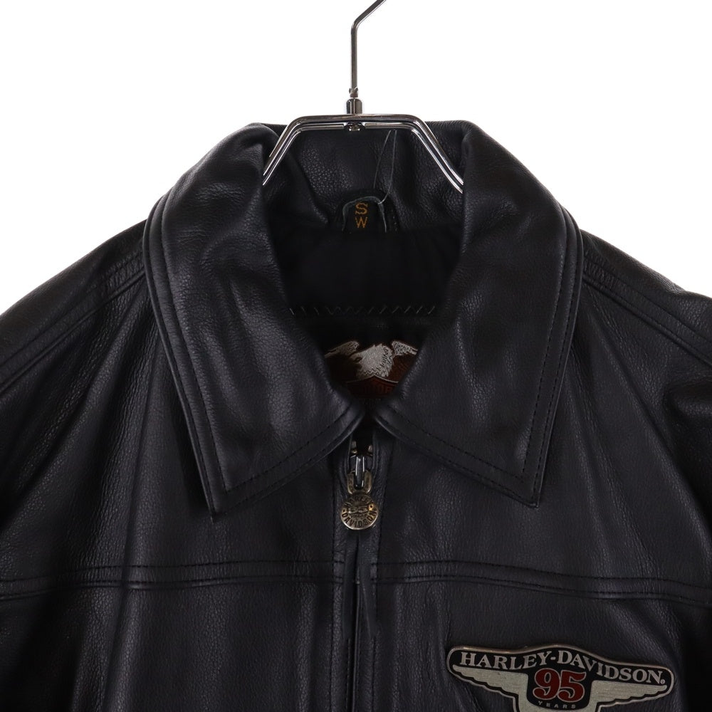 HARLEY DAVIDSON(ハーレーダビッドソン) 95th Year Anniversary 95周年記念 シングルライダース レザージャケット ブラック/バーガンディ