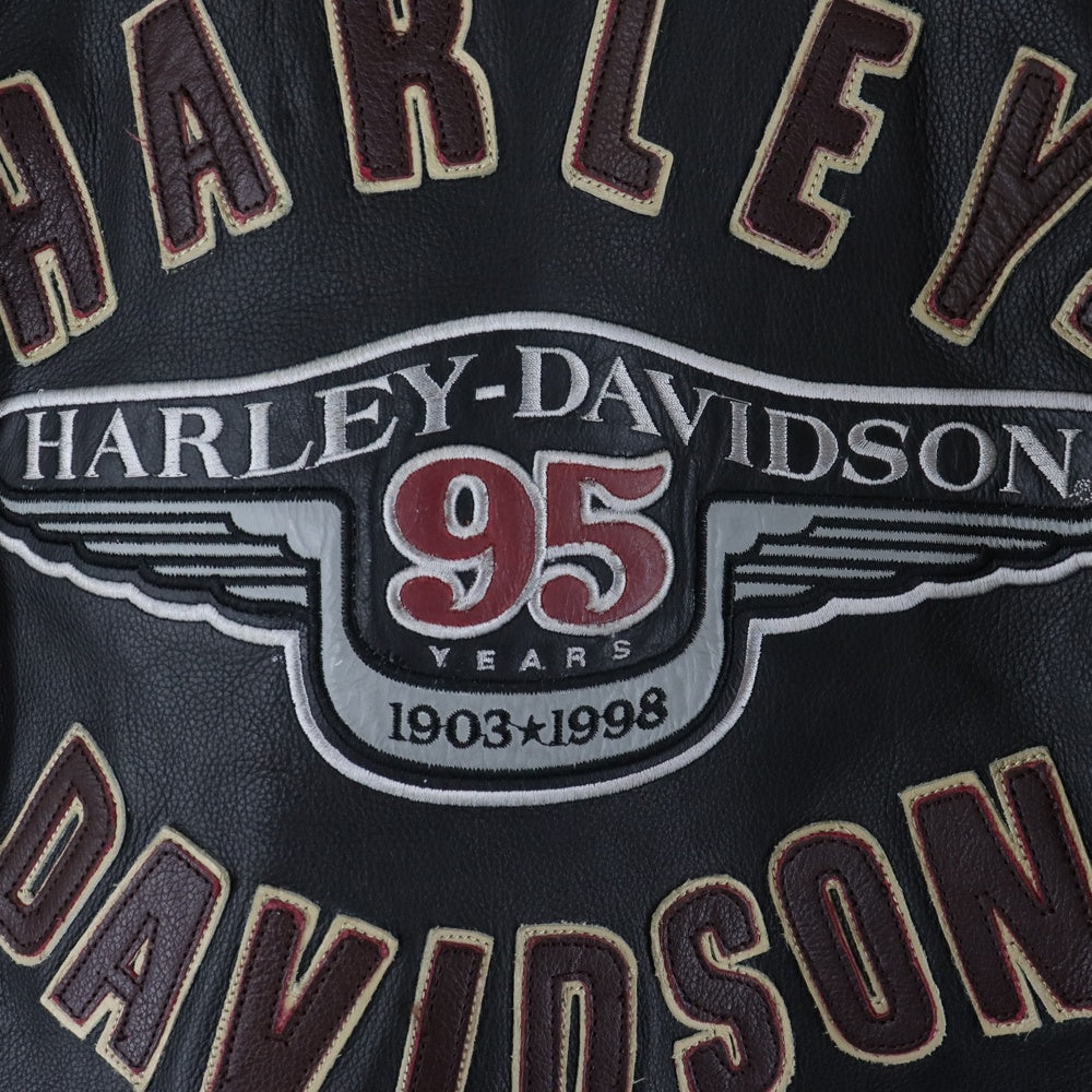 HARLEY DAVIDSON(ハーレーダビッドソン) 95th Year Anniversary 95周年記念 シングルライダース レザージャケット ブラック/バーガンディ