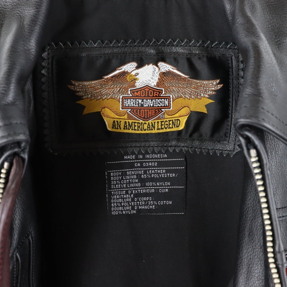 HARLEY DAVIDSON(ハーレーダビッドソン) 95th Year Anniversary 95周年記念 シングルライダース レザージャケット ブラック/バーガンディ