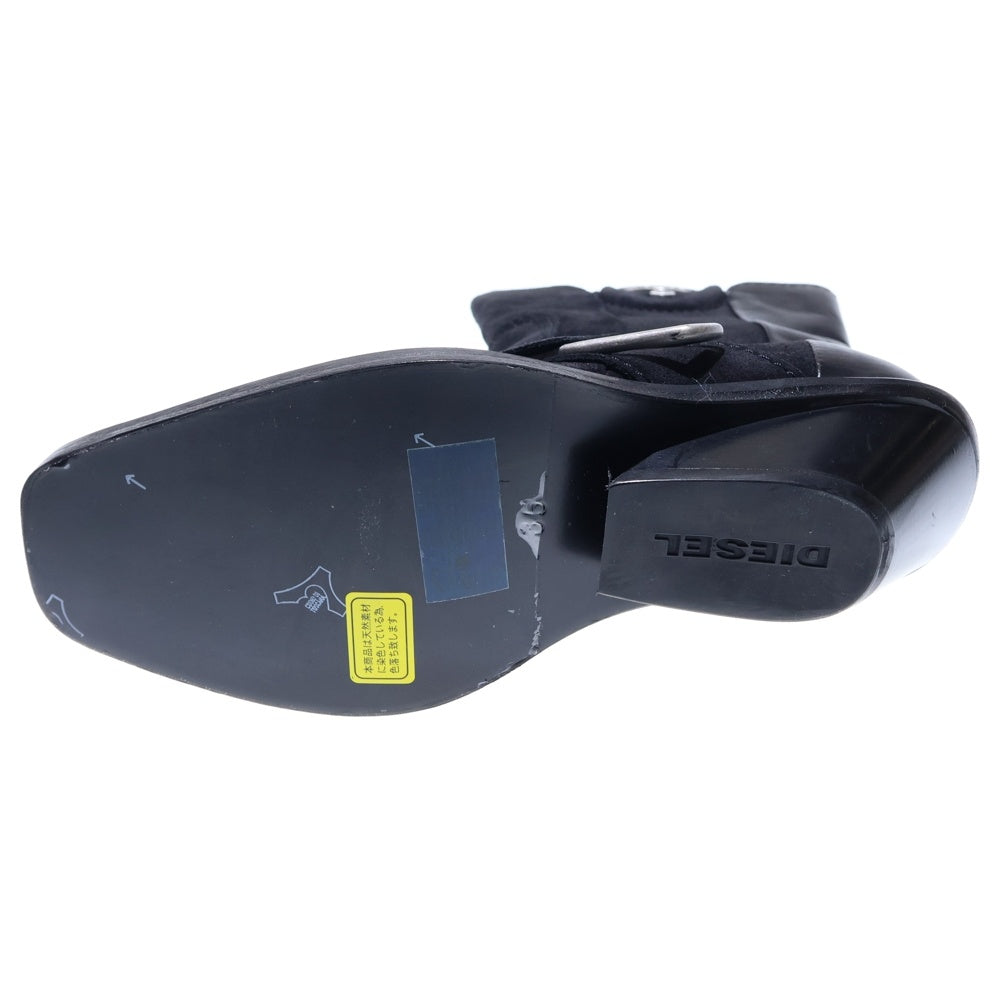 DIESEL(ディーゼル) DIESEL ハーネス装飾 スエード レザー ショート ブーツ ブラック
