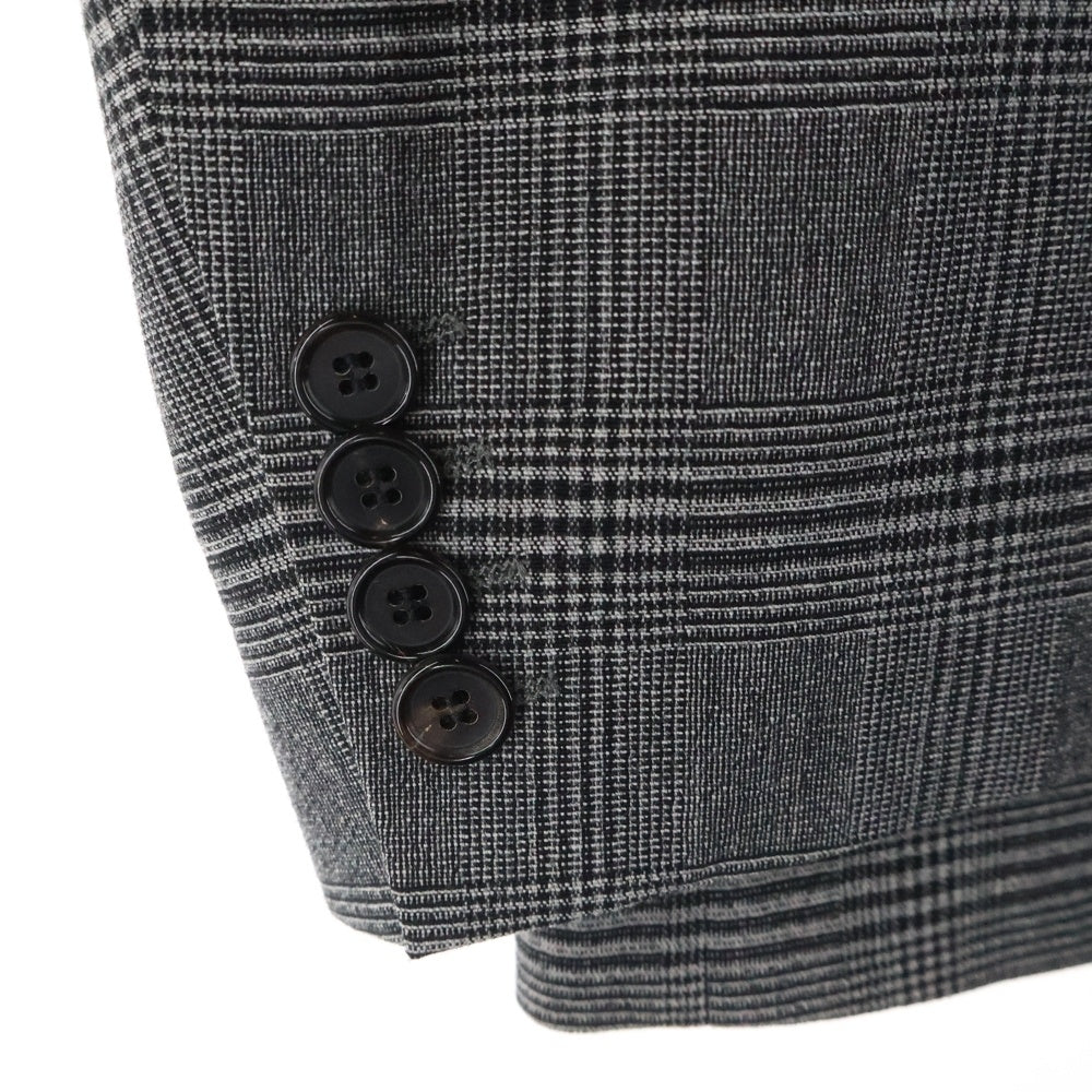 HUGO BOSS(ヒューゴボス) インナーポケット付き チェック テーラードジャケット ロングプレスドチェックパンツ セットアップ グレー 48