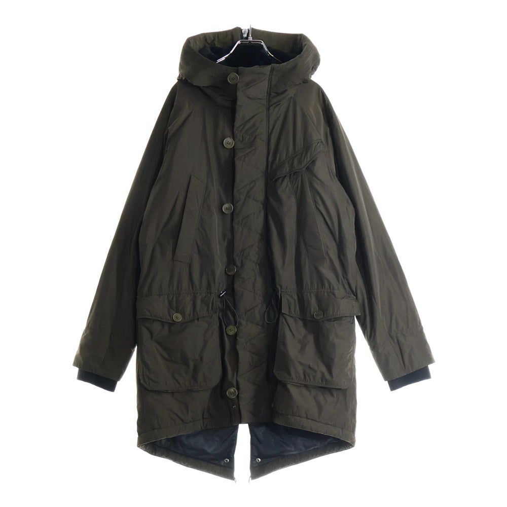 DIESEL BLACK GOLD(ディーゼルブラックゴールド) インナーキルティング ジップアップ フーデット中綿ロングジャケット カーキ