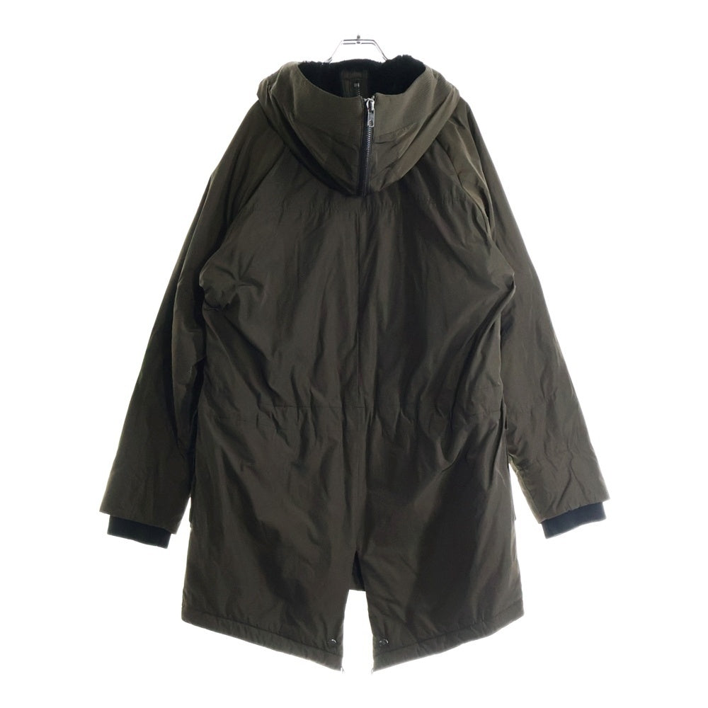 DIESEL BLACK GOLD(ディーゼルブラックゴールド) インナーキルティング ジップアップ フーデット中綿ロングジャケット カーキ