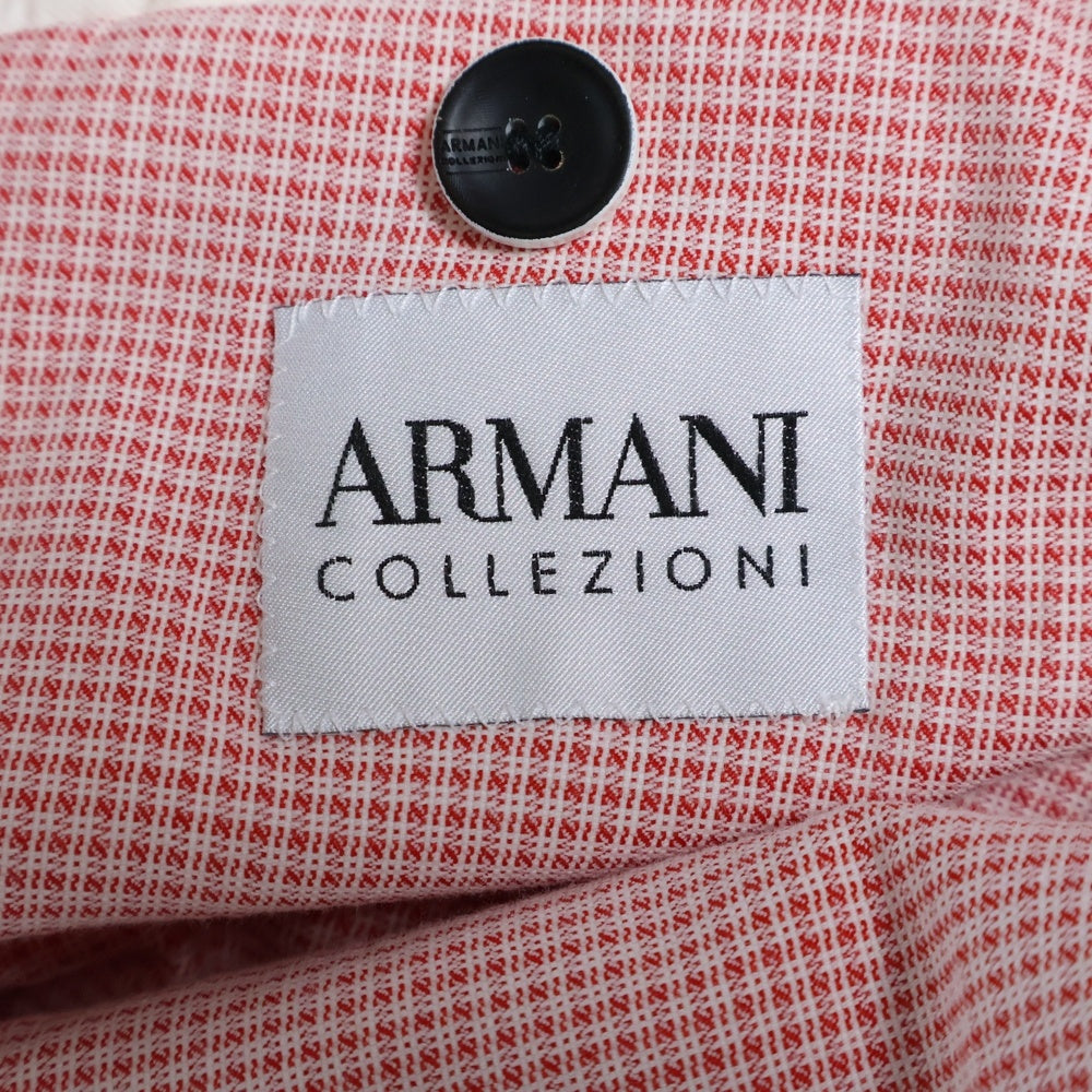 ARMANI COLLEZIONI(アルマーニ コレツィオーニ) チェック テーラードジャケット ホワイト/レッド RCG070 RCS31