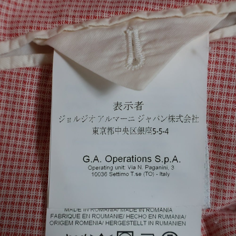 ARMANI COLLEZIONI(アルマーニ コレツィオーニ) チェック テーラードジャケット ホワイト/レッド RCG070 RCS31