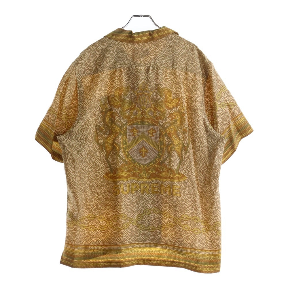 SUPREME(シュプリーム) 20SS Mosaic Silk Shirt モザイク シルク 半袖シャツ ブラウン/イエロー