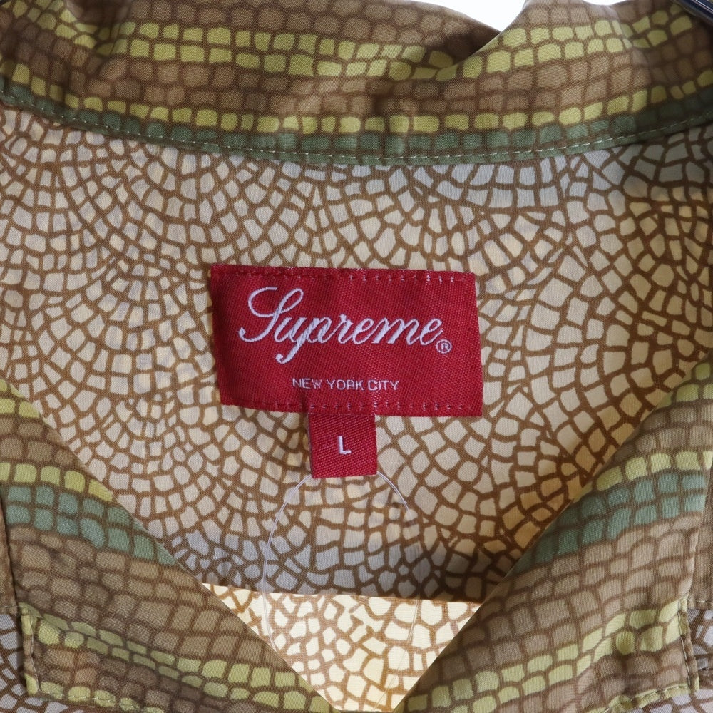 SUPREME(シュプリーム) 20SS Mosaic Silk Shirt モザイク シルク 半袖シャツ ブラウン/イエロー