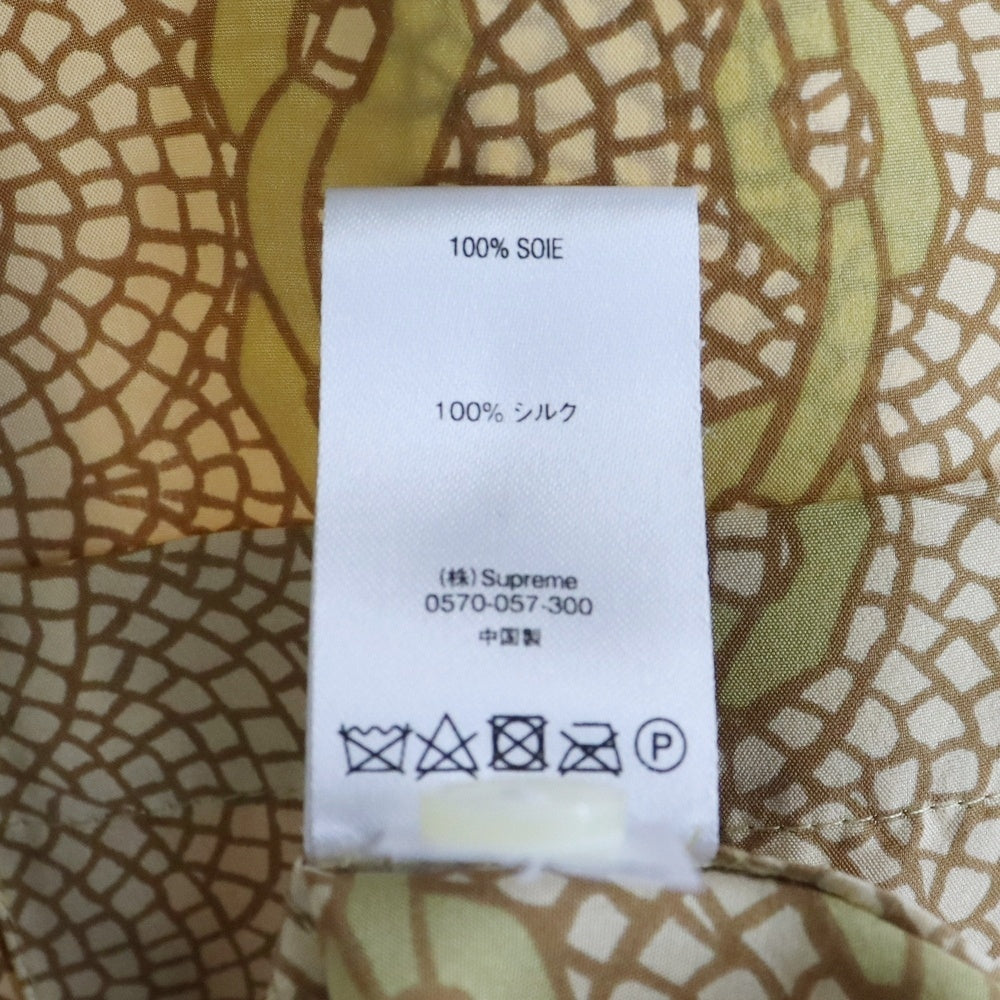 SUPREME(シュプリーム) 20SS Mosaic Silk Shirt モザイク シルク 半袖シャツ ブラウン/イエロー