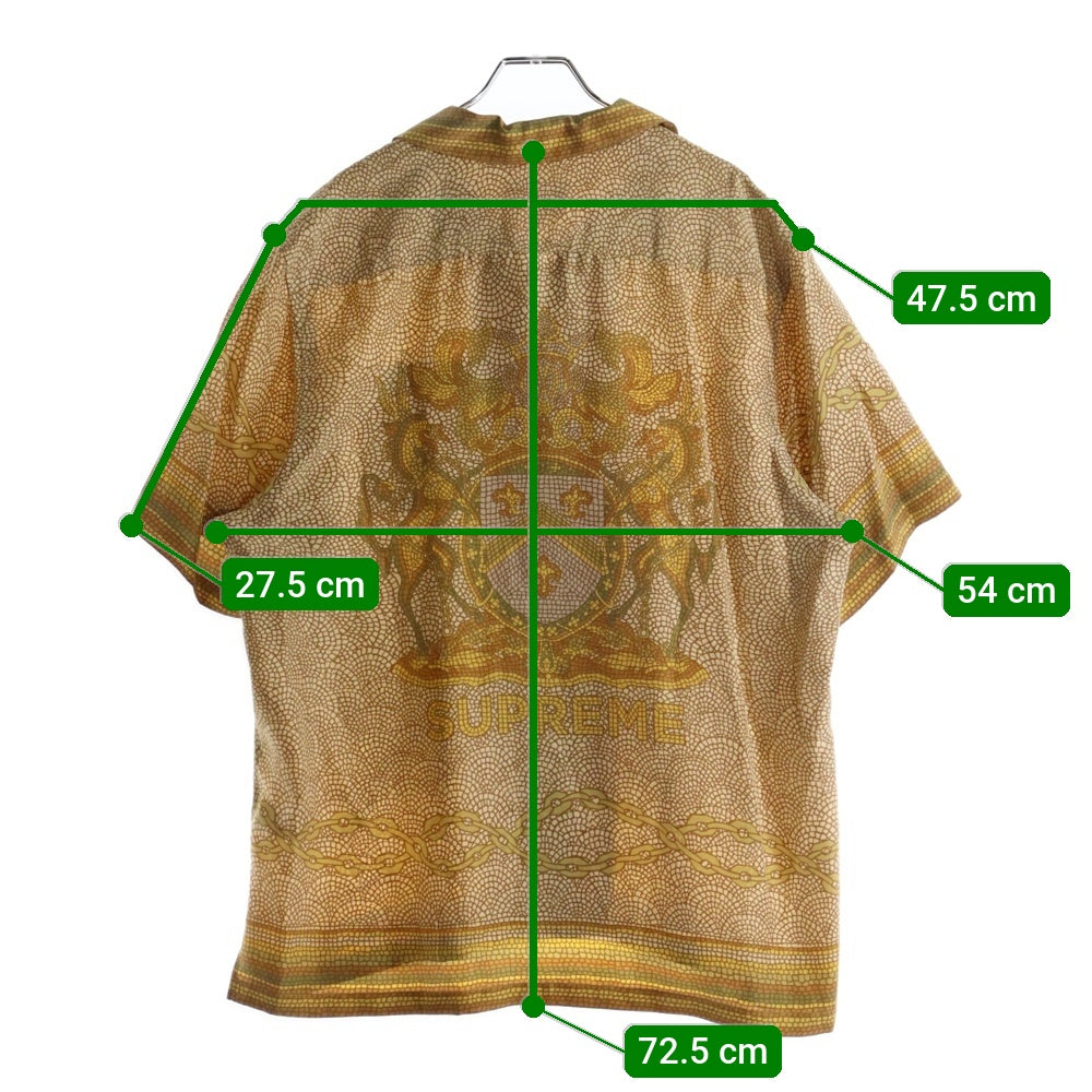 SUPREME(シュプリーム) 20SS Mosaic Silk Shirt モザイク シルク 半袖シャツ ブラウン/イエロー