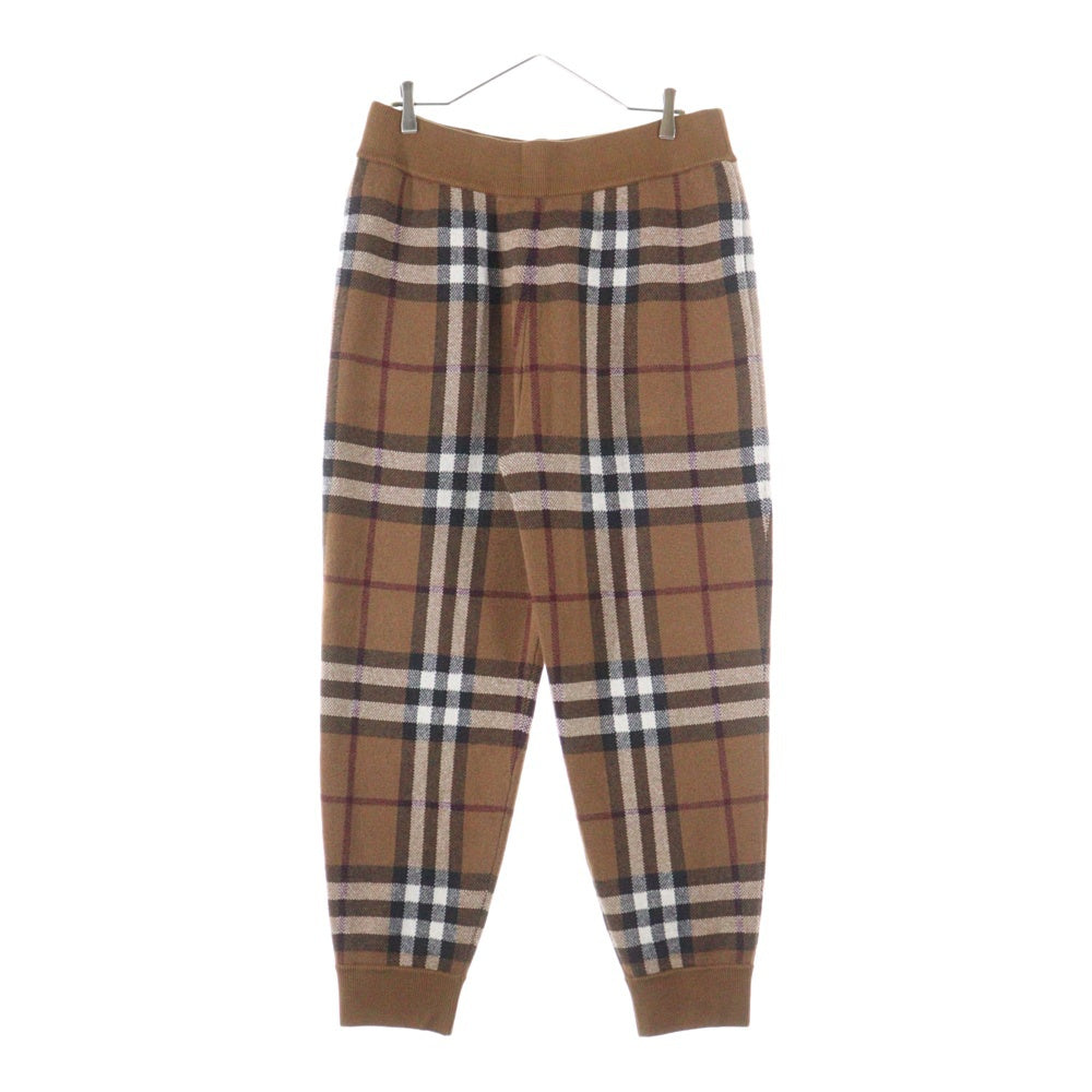 BURBERRY(バーバリー) ノヴァチェック柄 カシミアニット イージーパンツ ブラウン 8063642