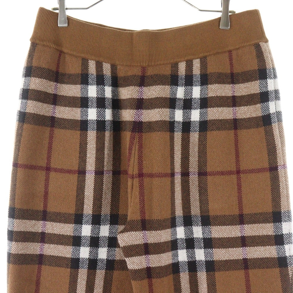 BURBERRY(バーバリー) ノヴァチェック柄 カシミアニット イージーパンツ ブラウン 8063642