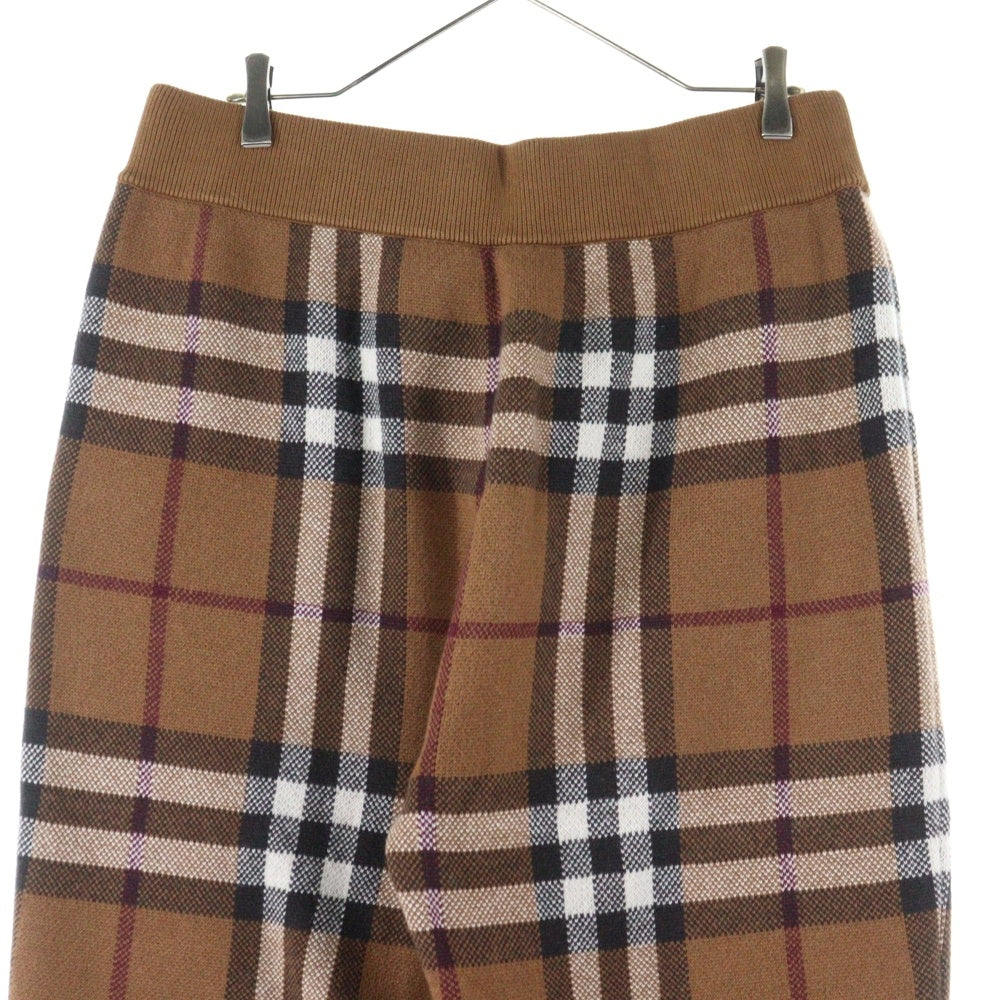 BURBERRY(バーバリー) ノヴァチェック柄 カシミアニット イージーパンツ ブラウン 8063642