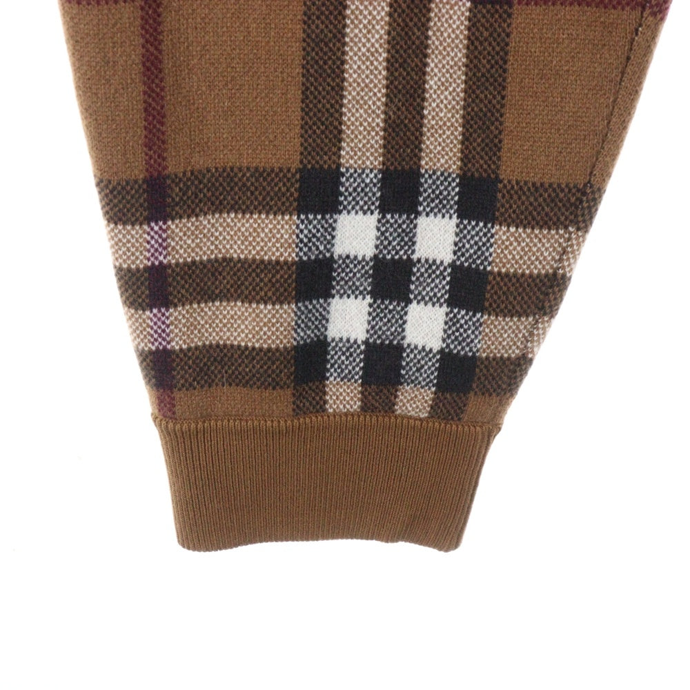 BURBERRY(バーバリー) ノヴァチェック柄 カシミアニット イージーパンツ ブラウン 8063642
