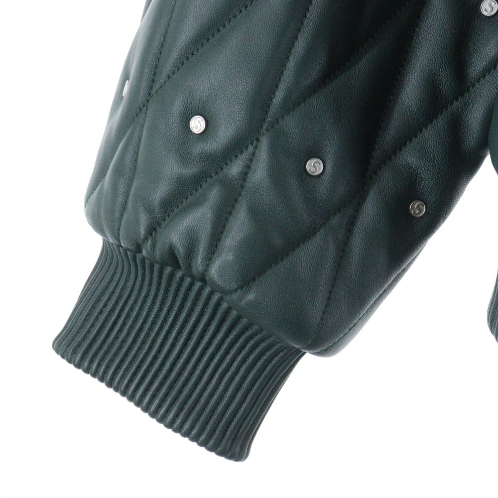 SUPREME(シュプリーム) 18AW Quilted Studded Leather Jacket キルティング シルバースタッズ レザージャケット ブルゾン ダークグリーン