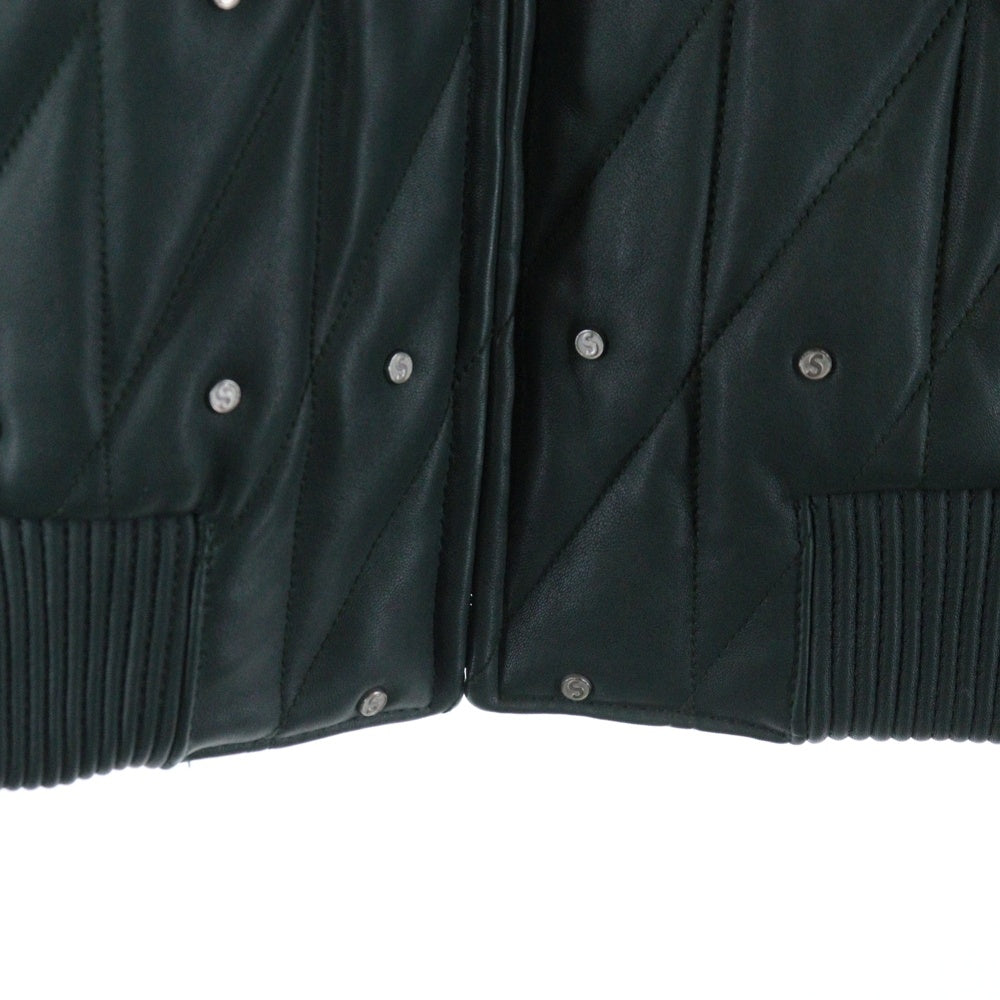 SUPREME(シュプリーム) 18AW Quilted Studded Leather Jacket キルティング シルバースタッズ レザージャケット ブルゾン ダークグリーン