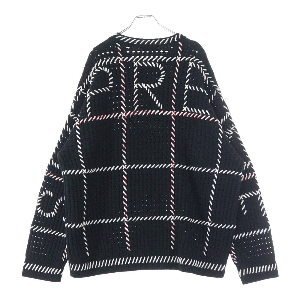 SUPREME(シュプリーム) 23SS Quilt Stitch Sweater キルト ステッチデザイン ウールニット セーター ブラック