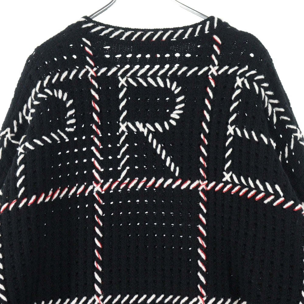 SUPREME(シュプリーム) 23SS Quilt Stitch Sweater キルト ステッチデザイン ウールニット セーター ブラック