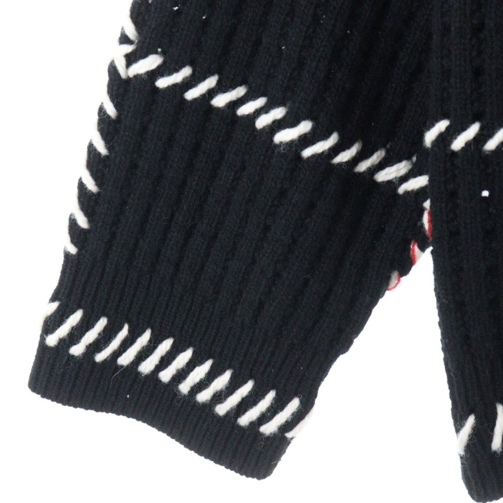 SUPREME(シュプリーム) 23SS Quilt Stitch Sweater キルト ステッチデザイン ウールニット セーター ブラック