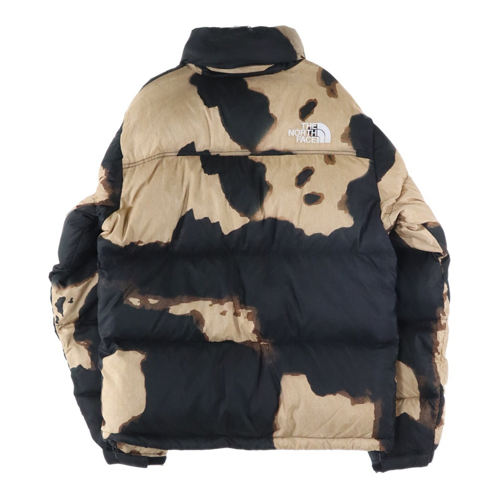 SUPREME(シュプリーム) 21AW ×THE NORTH FACE Bleached Denim Print Nuptse Jacket ブリーチドデニムプリント ヌプシ ダウンジャケット ブラック/ブラウン ND52100I