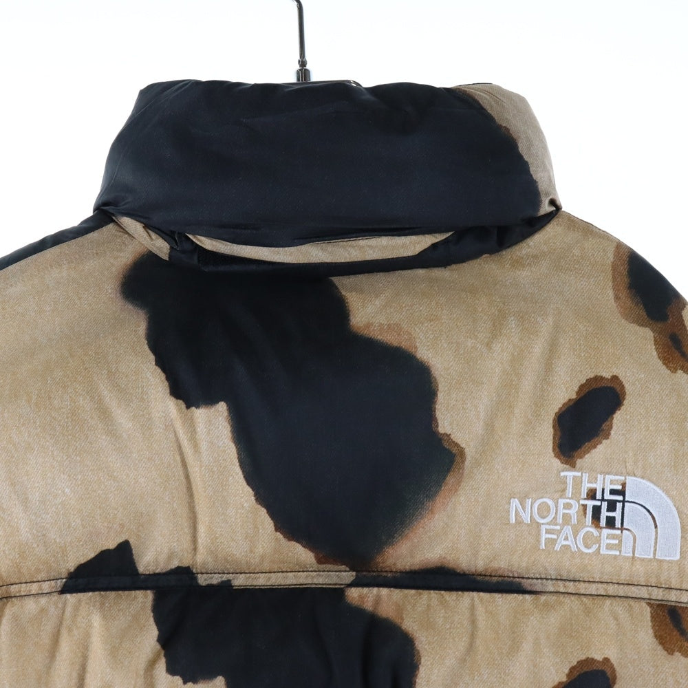 SUPREME(シュプリーム) 21AW ×THE NORTH FACE Bleached Denim Print Nuptse Jacket ブリーチドデニムプリント ヌプシ ダウンジャケット ブラック/ブラウン ND52100I