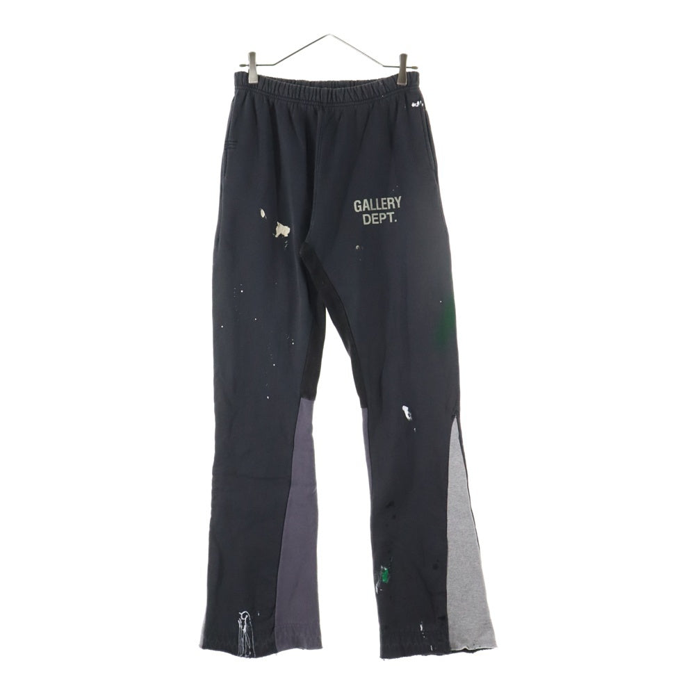 GALLERY DEPT.(ギャラリーデプト) GD LOGO PAINTED FLARE SWEAT PANTS ロゴプリント ペイント加工 フレアスウェットパンツ ブラック DL-F-2105P