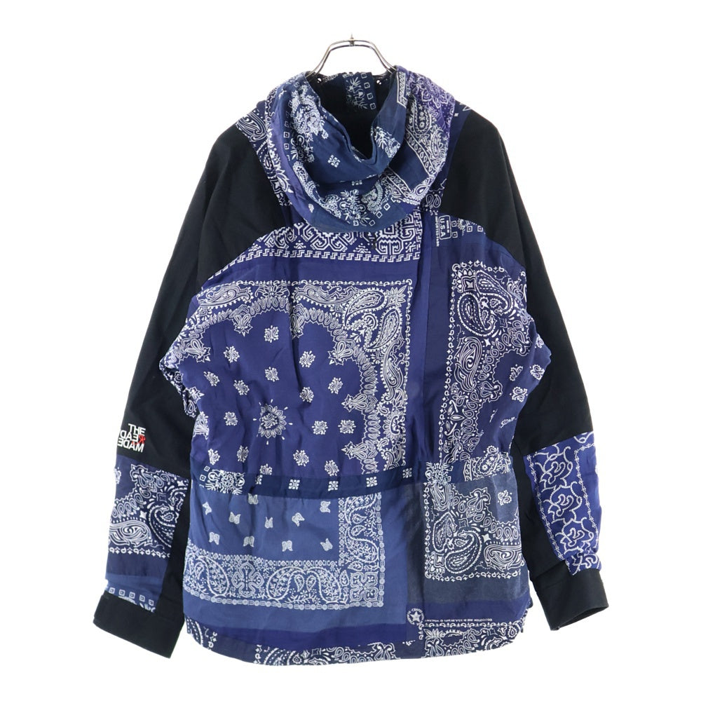 READY MADE(レディメイド) ペイズリー柄 マウンテン フーデッド ジャケット ネイビー/ブラック RE-C0-NV-00-00-95