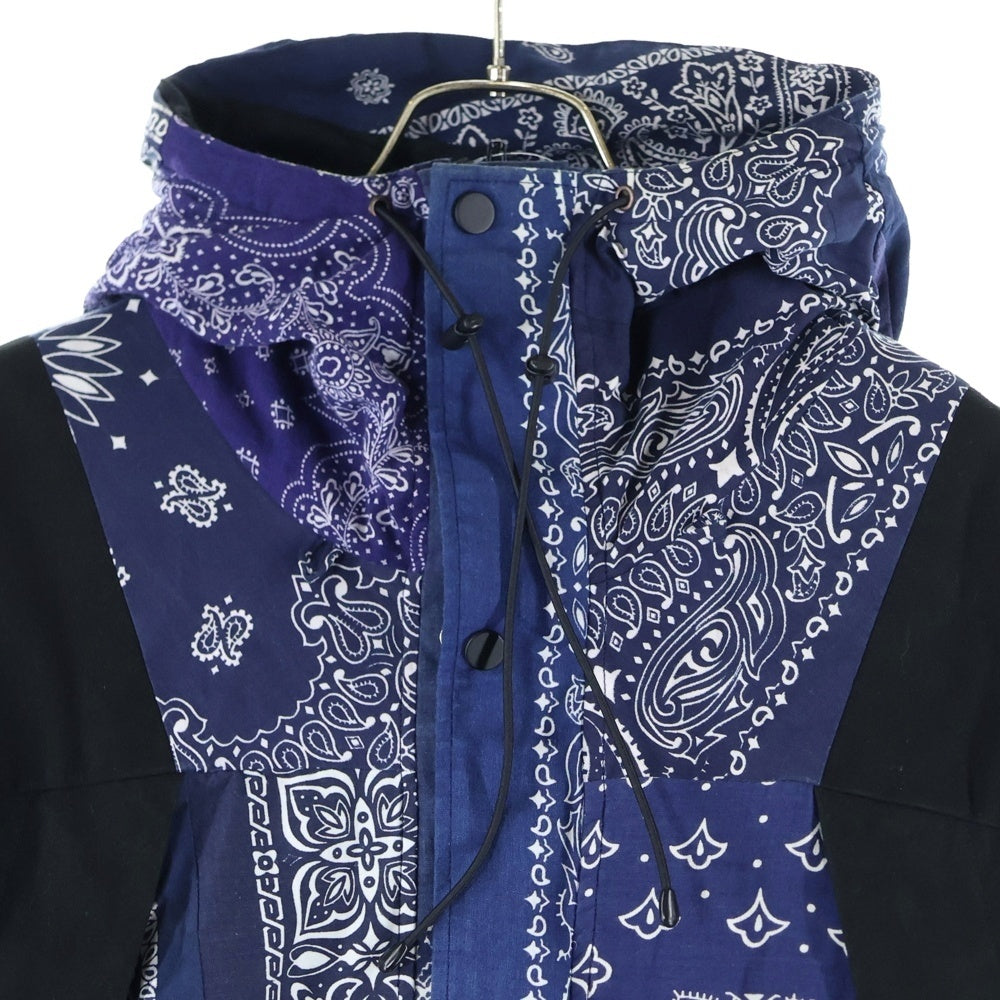 READY MADE(レディメイド) ペイズリー柄 マウンテン フーデッド ジャケット ネイビー/ブラック RE-C0-NV-00-00-95