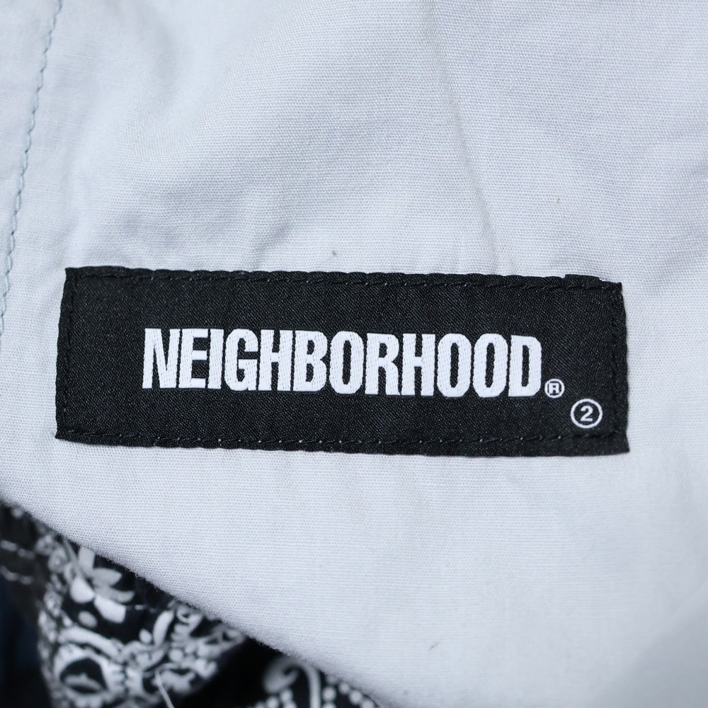 NEIGHBORHOOD(ネイバーフッド) BANDANA /C-ST バンダナ柄 ドローストリング コットン ハーフパンツ ブラック 211AQNH-PTM07